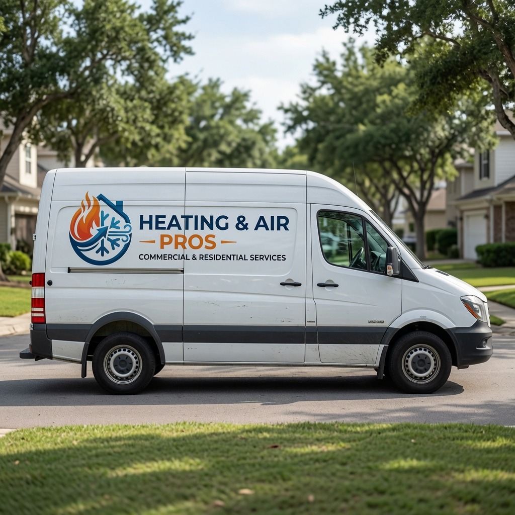 Local heating and air service van serving Saratoga Springs